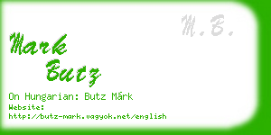 mark butz business card